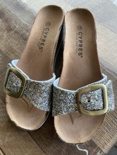  Damen Pantoletten Cypres mit Glitzer-Riemen, Gr. 39, Chic und bequem