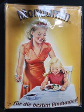 OVP  Mondamin Bindung Blechschild Reklame Werbeschild  geprägt  ca. 39 x 29 cm