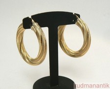 2 CREOLEN OHRRINGE GOLD 750 - UNO A ERRE AREZZO ITALIEN - signiert und punziert