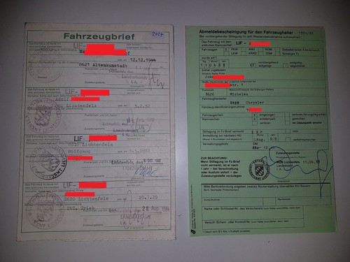 Kfz brief fahrzeugbrief 1979 - kfz,