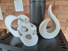 Keramik-Skulpturen „Valentino“ – 3er-Set – weiß – modern & dekorativ