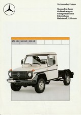 Prospekt Mercedes 250GD 300GD 230GE Technische Daten Fahrgestelle 3120mm 08/87