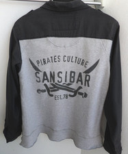 Schick Hingucker  Hemd Sansibar, Dunkelgrau, toller Materialmix Gr. M  41/42