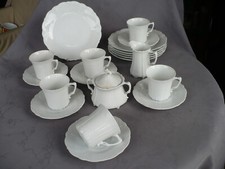 Hutschenreuther Tirschenreuth Baronesse weiß Kaffeeservice f. 6 Personen