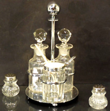 Menage antik Salz Pfeffer Streuer "WMF" Senf Essig Öl Chrom gemarkt "BMF"