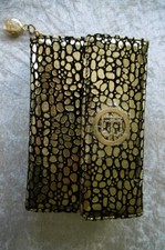 Geldbörse LAURA BIAGIOTTI gold-schwarz Reißverschluss Fächer Logoschutz abziehen