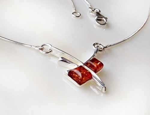 Bernstein collier silber - silber, 925