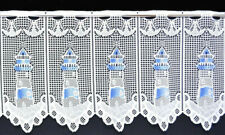 Leuchtturm Badezimmer Scheibengardine in 9  Breiten 43 cm Höhe Bistrogardine Neu