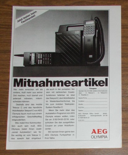 Seltene werbung aeg telecar - telecar, c