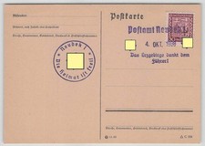 Sudetenland Postkarte mit Befreiungsstempel aus NEUDECK 4.10.1938 [768]