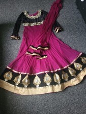 Maxikleid asiatischer Stil indisch pakistanisch Anarkali Bollywood Salwar Kameez Hochzeit