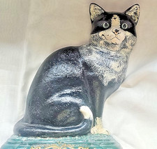 Seltenes Deko-Stück KATZE sitzend Gusseisen Unikat Deko Sammlerstück lebensecht