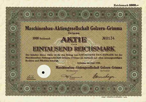 Maschinenbau stammaktie - maschinenbau,