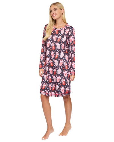 Damen langarm nachthemd cosy - damen,