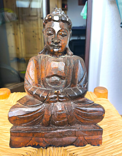 Handgeschnitzte holz buddha - holz,