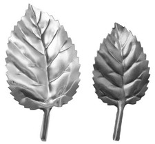 Rosenblatt Zaunelement Rose aus Stahl Schmiedeeisen 85x45x0,5  mm / 70x35x0,5 mm