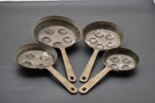 4 Stück alte Poffertjes Pfannen, Poffertjespan, Kupferpfannen, Preis für alle