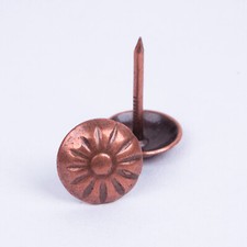 Polsternägel Ø11mm x 15mm "Blume" antik-kupfer Ziernägel Möbelnägel Polsternagel