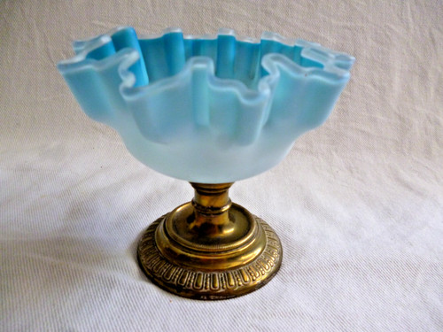 Biedermeier glasschale blau - glasschale,