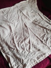 Omas alte Tischdecke Weiß Mitteldecke ca. 80  x 80 cm Vintage Shabby