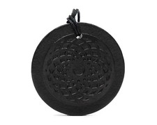 3D Schungit Graviert Anhänger Torus Kreis mit Schnur shungite