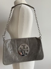 TORY BURCH REVA CLUTCH BAG TASCHE GRAU SILBER überall bereits ausverkauft NEUWER