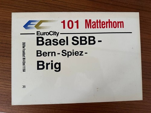 Zuglaufschild eurocity 101 - eurocity,