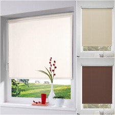 Klemmrollo creme sand braun ohne bohren Verdunklung Thermo Rollo Klemmen