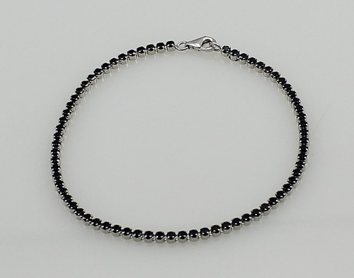 925er silber armband mit onyx - silber,