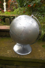 National Capitals Cities Design Globus Silber-Metallfuß 25 cm Durchmesser