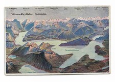 Vitznau-Rigi-Bahn Panorama Gebirge Vintage Postkarte