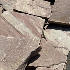 7M2 NATURSTEIN ROT SANDSTEIN POLYGONALPLATTEN  HOFPLATTEN WAND BODEN MOSAIK