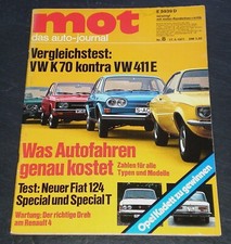 MOT 08/71 Vergleichstest VW K 70-VW 411 E,Fiat 124 Special/Special T,R-4-Basteln