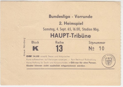 Ticket fc nürnberg - 1.,