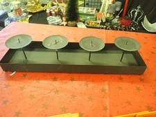 Weihnachten 54cm Adventskranz metall schwarz Metalltabeltt Adventstablett Kerzen