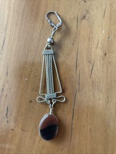 Aparter, ausgefallener Ohrring mit braunem Stein 925 Silber,Schmuck Hängeohrring