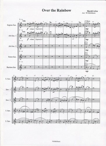 Saxophonquartettnoten over - saxophonquartettnoten,