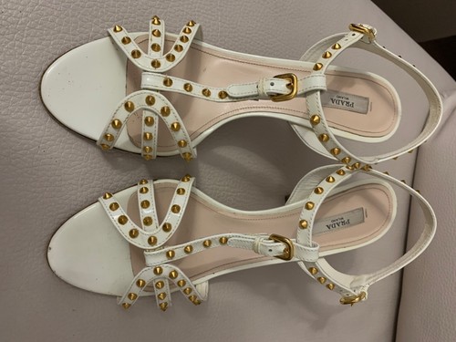 Prada sandalen weiß lackleder - weiß,
