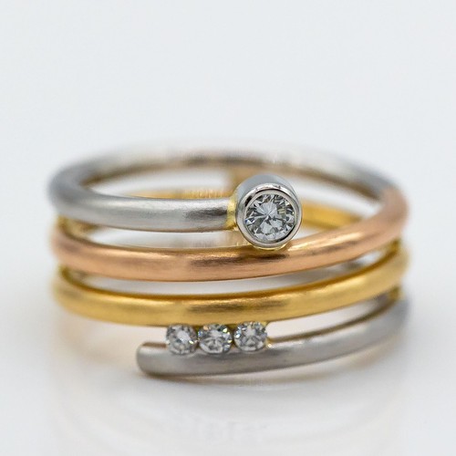 Ring 750 18k rosé gelb - rosé-,, und