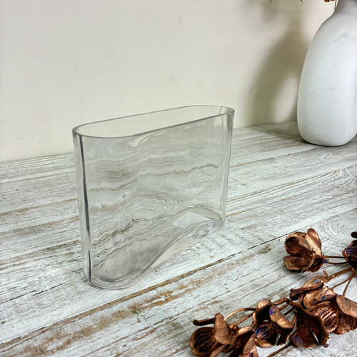 Glasvase oval schiffchenform - glasvase,