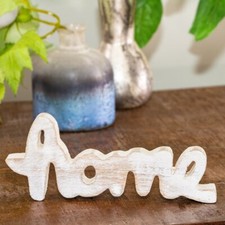 Holzdeko, "Home", weiß