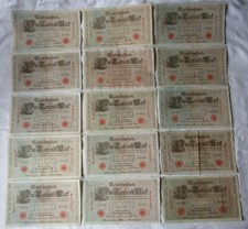 Sammlung 15x  1000 Reichsmark