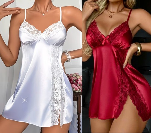 Sexy satin nachtkleid - sexy,