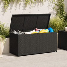 Gartenbox Poly Rattan Schwarz
