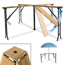 Biergartengarnitur Bierzelttisch Stehtisch Klappbar Kreuzform 241cm BITUXX