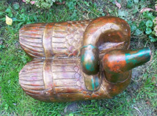 Grosse DEKO Ente, massiv Holz, handgeschnitzt