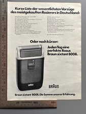 Braun sixtant 8008 Rasierapparat Rasierer Original 1976 Advert Werbung Reklame