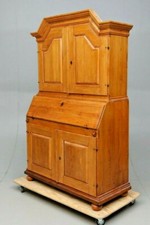 Barock Weichholz Schreibsekretär um 1820 Schreibschrank  Küchenvitrine  Kiefer