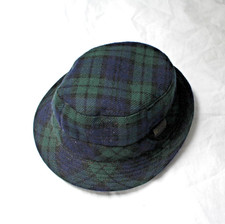 Mayser Hut Herren, Gr. 58,  Blau Kariert, Wolle, Klassisch Elegant Vintage