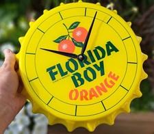 Florida Boy Orange Wanduhr ✴ Top-Zustand ✴ 1970er Jahre ✴ Reklame Werbung Retro